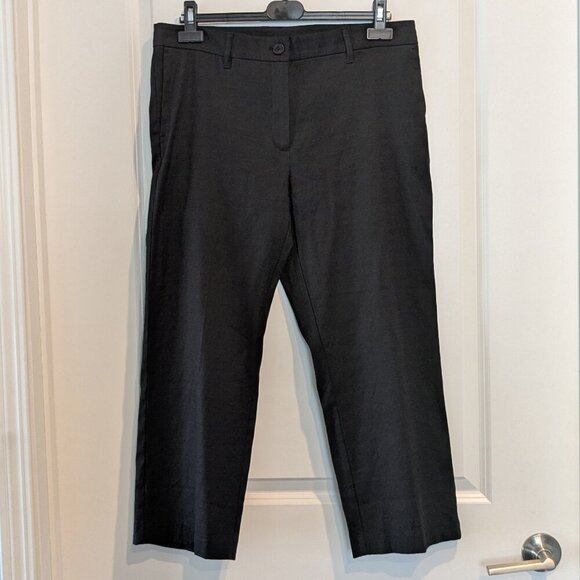 J Jill Pants Women's Size 12 back Linen Stretch Cropped Trousers #218711 Classic - Picture 2 of 12